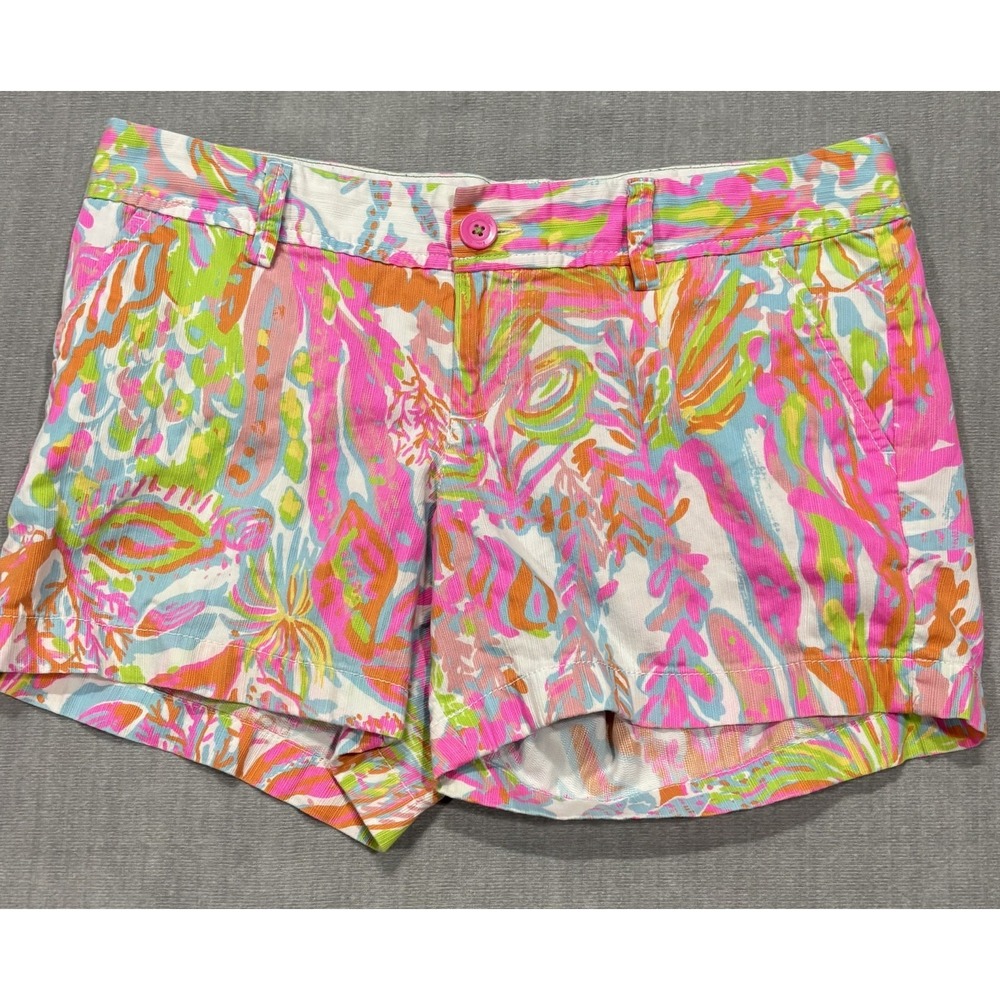 Lilly Pulitzer Callahan Shorts Womens Size 8 Pink Chino Scuba Resort Vacation